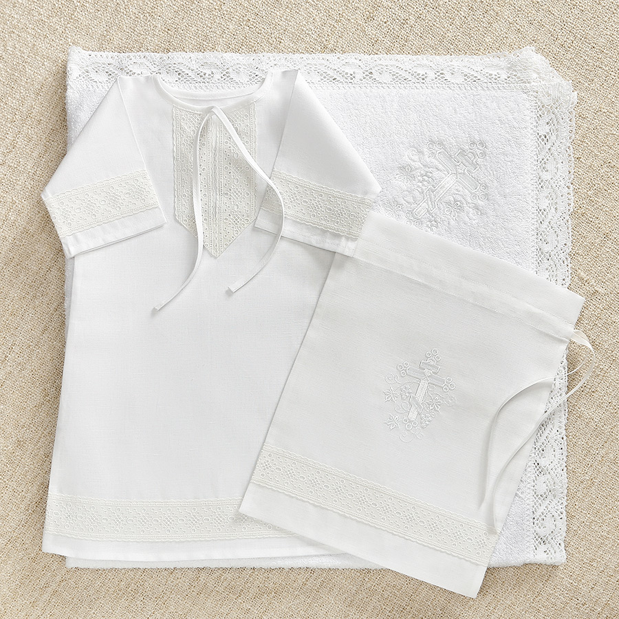 Крестильный набор для ребенка "Ручеек" с полотенцем фото 6