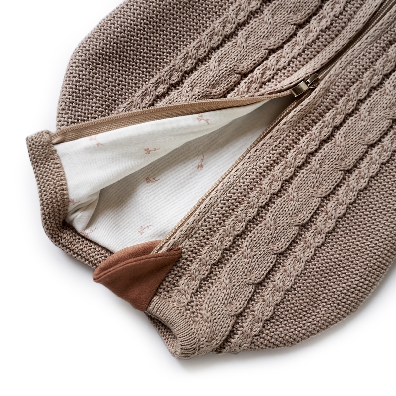 Вязаный кокон для новорожденного Loom капучино фото 2