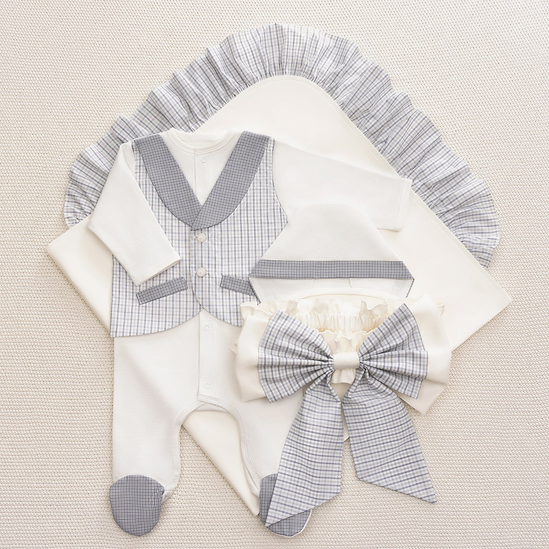 Костюмчик/комплект с уголком Денди серая пастель фото 4