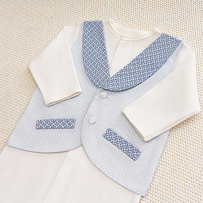 Фото товара "Костюмчик/комплект с уголком Денди нежные ромбы" из магазина ЛиноБамбино