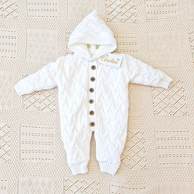 Утепленный комбинезон  "Остин" с капюшоном, белый