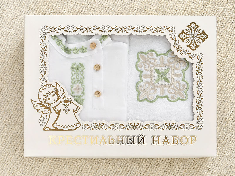 Крестильный набор для мальчика "Елисей" с полотенцем фото 8
