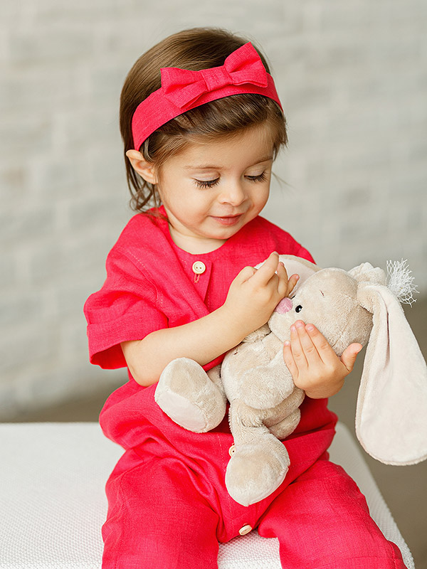 Льняной комбинезон Ветерок азалия фото 2