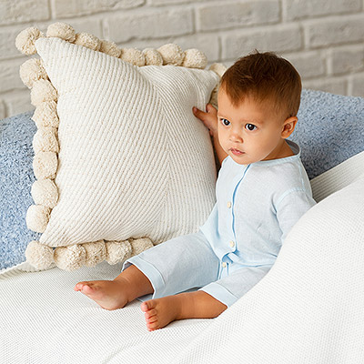 Фото товара "Льняной комбинезон Ветерок голубой" при наведении