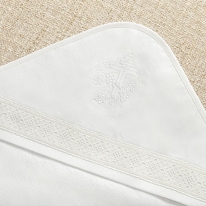 Тёплая кружевная пеленка для крещения "Ручеек" - миниатюра фотографии товара в каталоге ЛиноБамбино