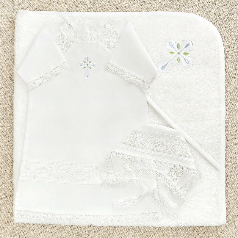 Крестильный набор для мальчика "Алексей" с полотенцем фото 13