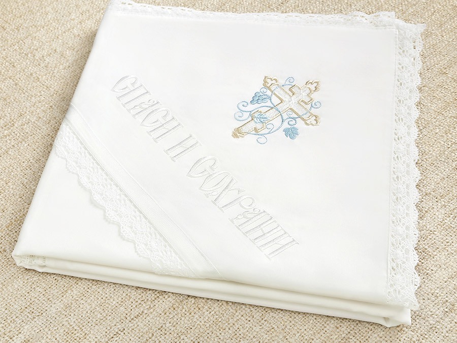 Крестильный комплект "Иван" для мальчика с пеленкой фото 8