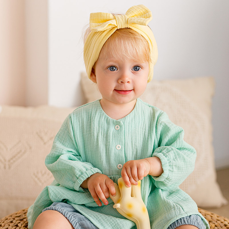 Костюмчик из муслина Дуэт цунами-мята для девочки фото 4