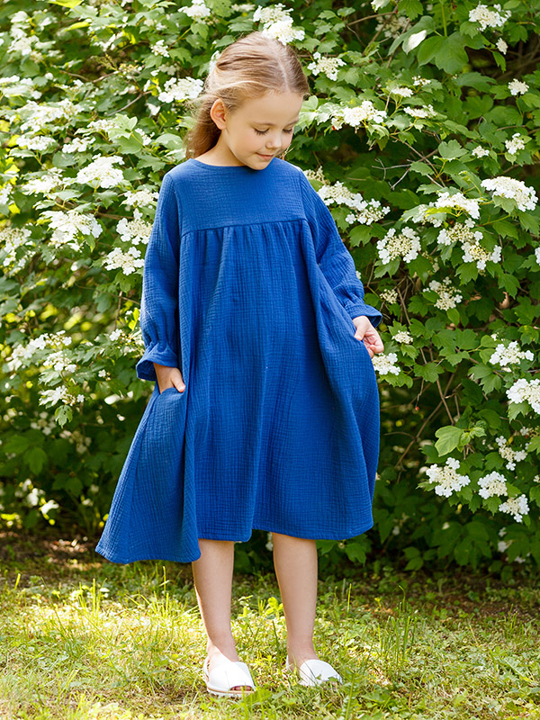 Платье Дымка темно-синяя муслин фото 4