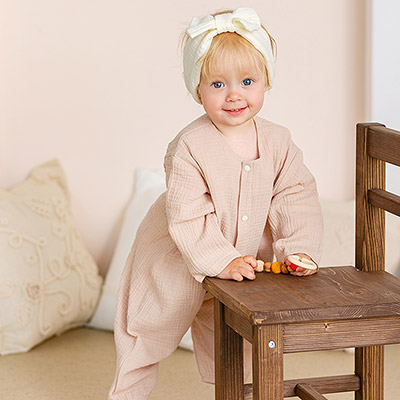 Комбинезон Облачко бежевый из муслина