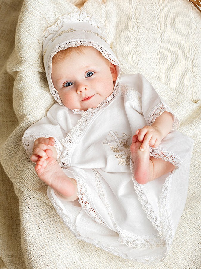 Крестильный комплект "Серебряная лоза" унисекс с крыжмой фото 5