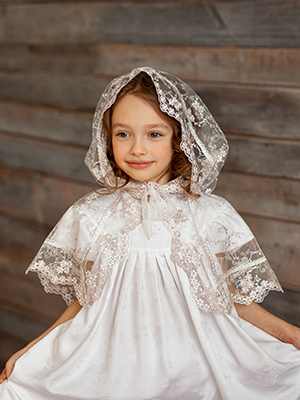 Детская накидка для храма "Серебряный дождь" - миниатюра фотографии товара в каталоге ЛиноБамбино