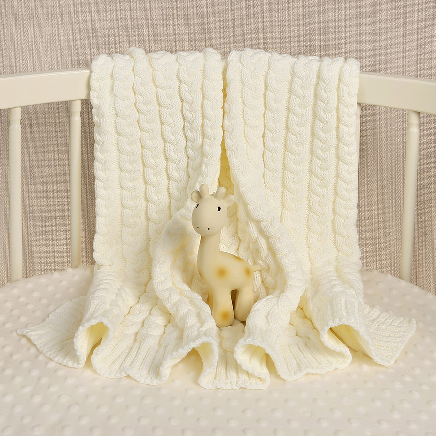 Детский плед "Косички" молочный фото 1