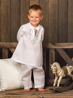 Крестильный костюм для мальчика "Артемий" - миниатюра фотографии товара в каталоге ЛиноБамбино