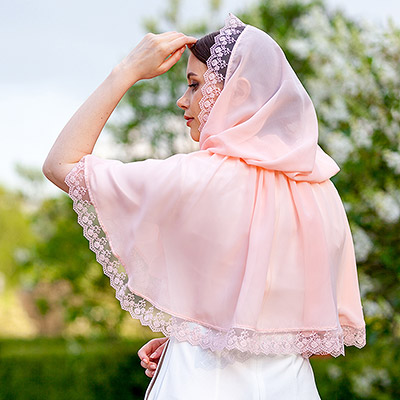 Капор для храма "Кристина" - фото из магазина ЛиноБамбино