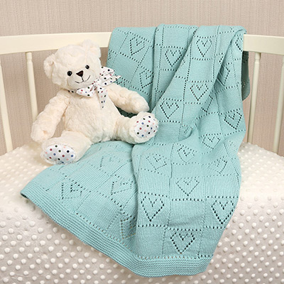 Детский плед "Сердечки" тиффани - миниатюра фотографии товара в каталоге ЛиноБамбино