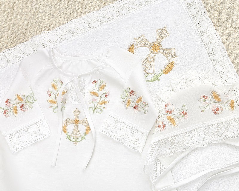 Крестильный набор для девочки "Василиса" с полотенцем фото 6