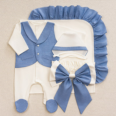 Костюмчик/комплект с уголком Денди озерная рябь - миниатюра фотографии товара в каталоге ЛиноБамбино