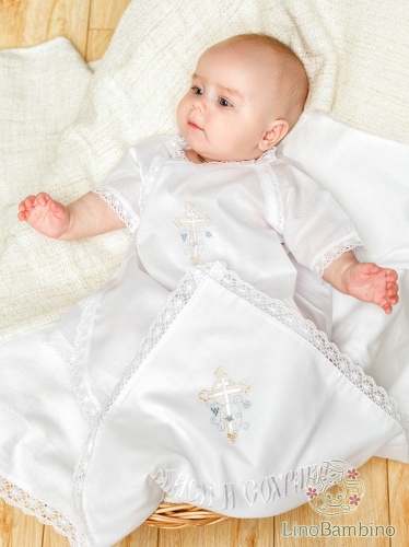 Крестильный комплект "Иван" для мальчика с пеленкой - миниатюра фотографии товара в каталоге ЛиноБамбино