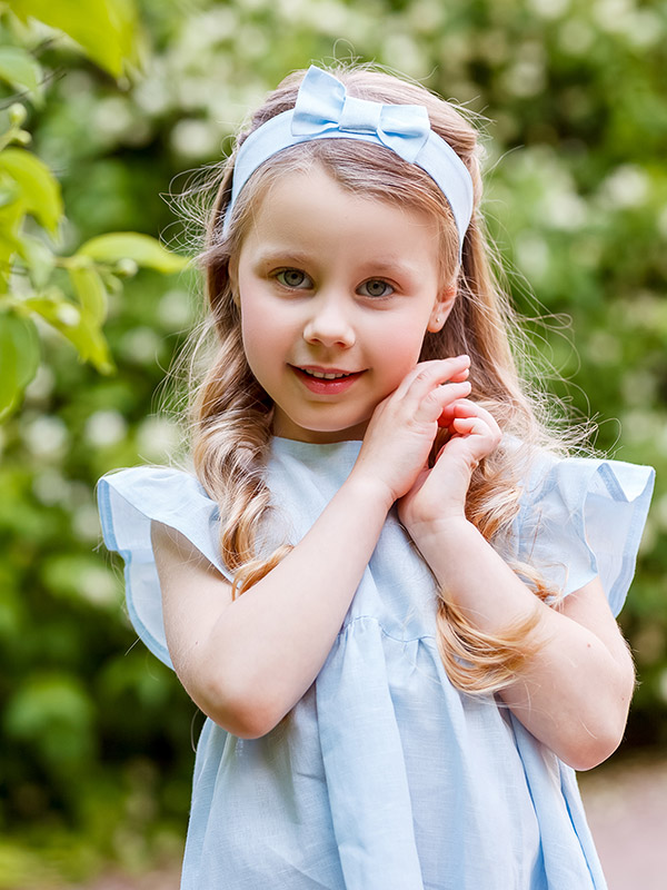 Платье базовое нежно-голубое лён фото 8