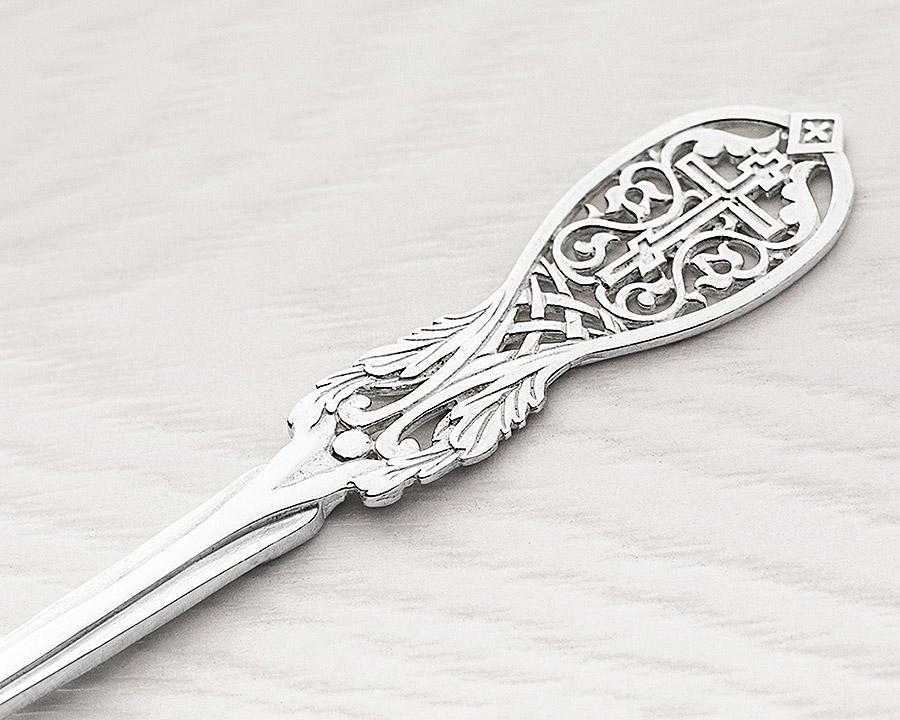 Серебряная ложка "Ажурный крест" фото 4
