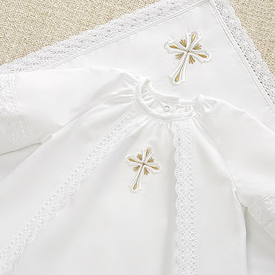 Крестильный набор "Традиция" с кружевной пеленкой - миниатюра фотографии товара в каталоге ЛиноБамбино