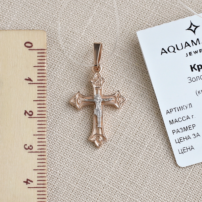 Золотой крестик 10274АКВ фото 3