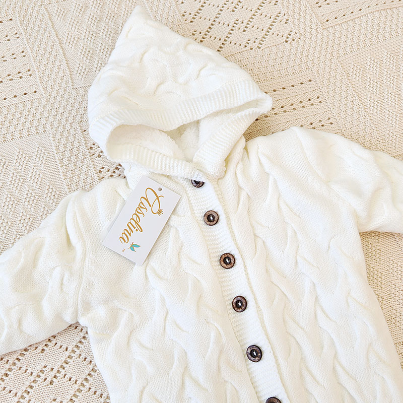 Утепленный комбинезон  "Остин" с капюшоном, молочный фото 2