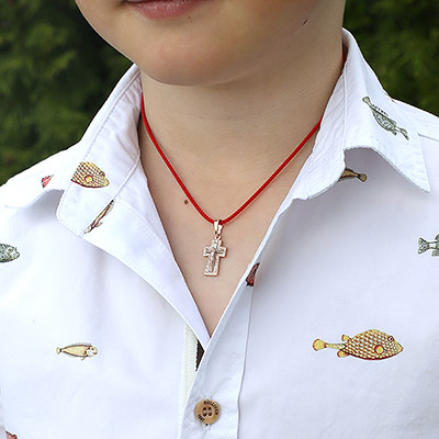 Фото товара "Золотой крестик 11821АКВ" при наведении