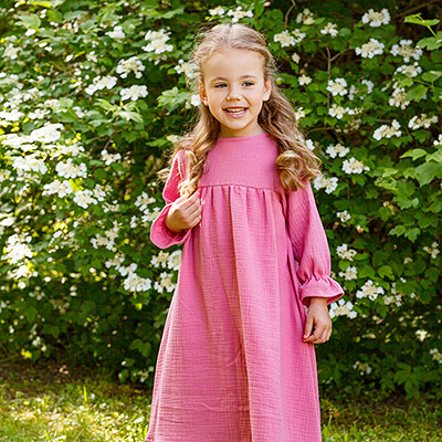 Платье Дымка ягодное муслин - миниатюра фотографии товара в каталоге ЛиноБамбино