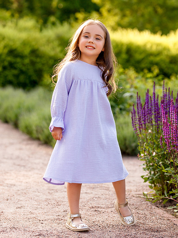 Платье Дымка сиреневое муслин фото 4