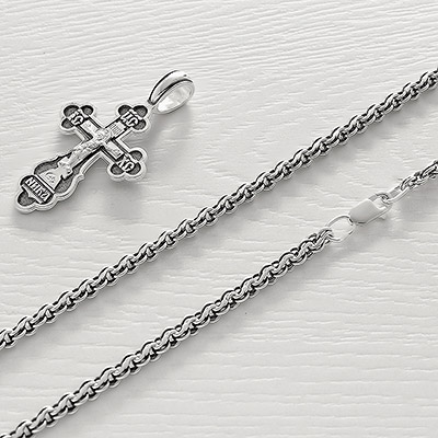 Серебряная цепочка Гарибальди 0,6 черненая