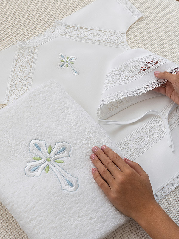 Крестильный набор для мальчика "Алексей" с полотенцем фото 16