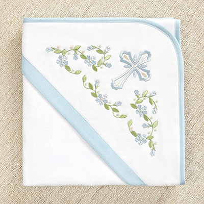 Тёплая крыжма с уголком для крещения "Василек" - миниатюра фотографии товара в каталоге ЛиноБамбино