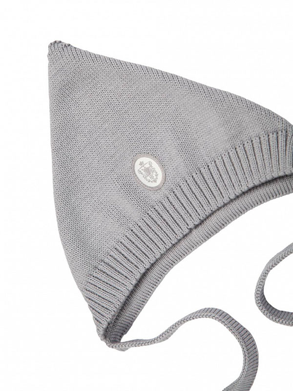 Вязаная шапочка "Гном", серая фото 3