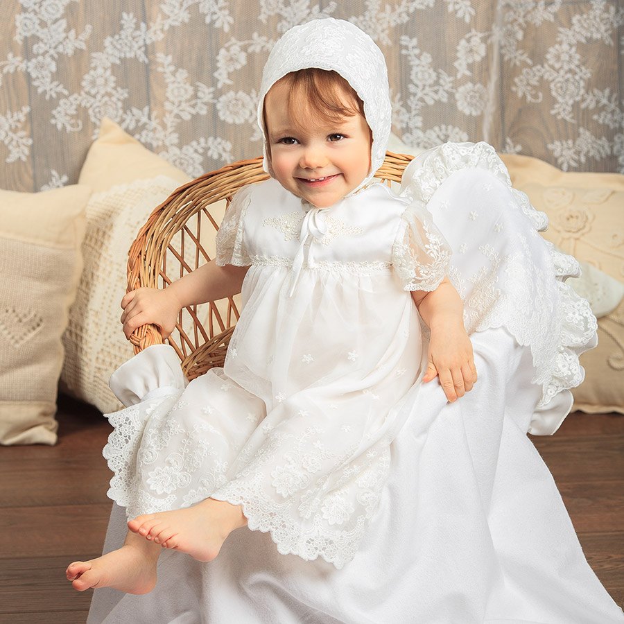 Крестильный комплект "Анастасия" для девочки с крыжмой фото 1