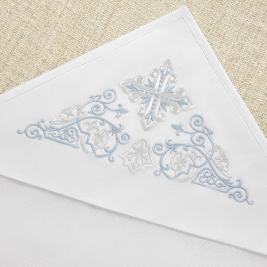 Пеленка для крещения с капюшоном "Лучистый крест" фото 2