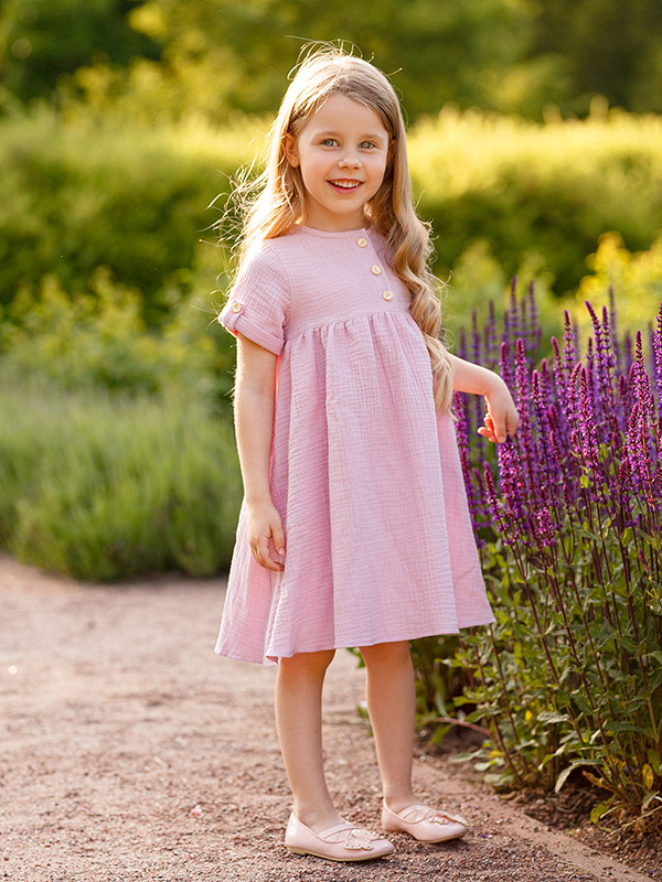 Платье Мечта розовая пудра муслин фото 4