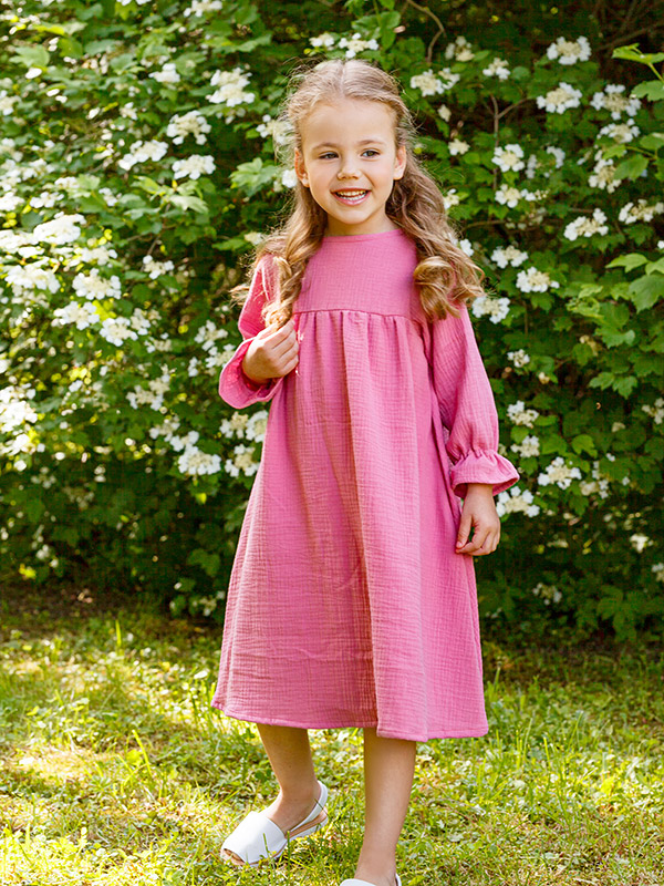 Платье Дымка ягодное муслин фото 3