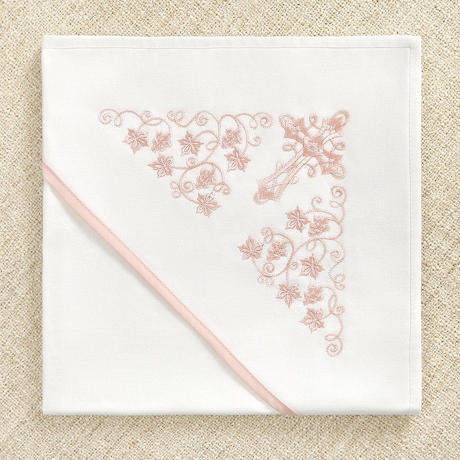 Пеленка для крещения с капюшоном "Листики" фото 8