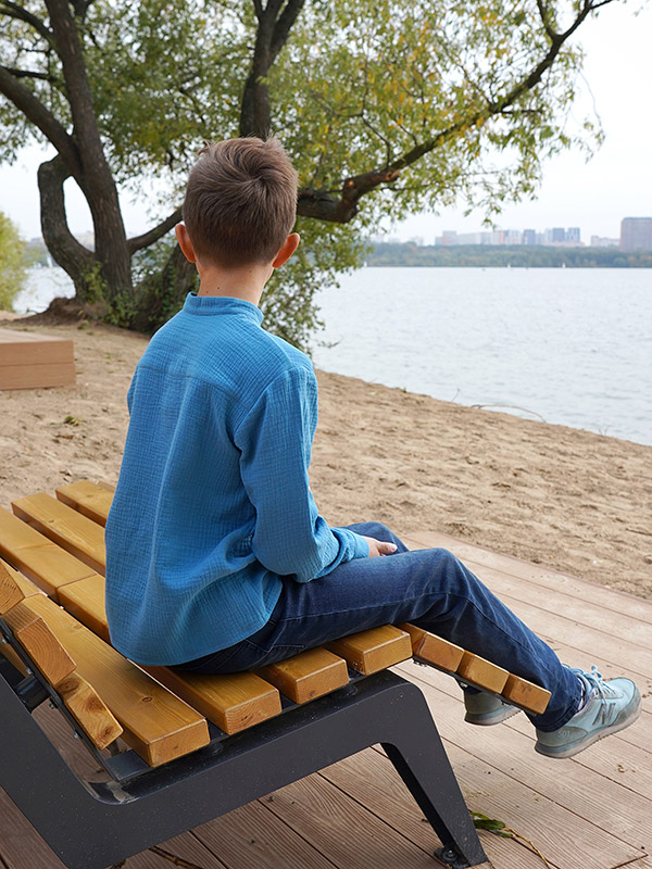 Рубашка для мальчика муслин лазурь фото 4