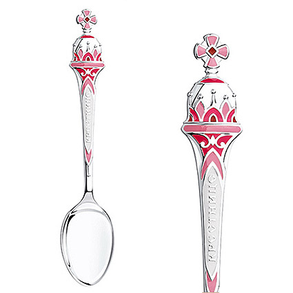 Серебряная ложка с эмалью "Крестнице" фото 5