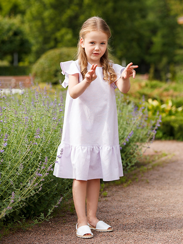 Платье Нимфа нежная сирень лён фото 4