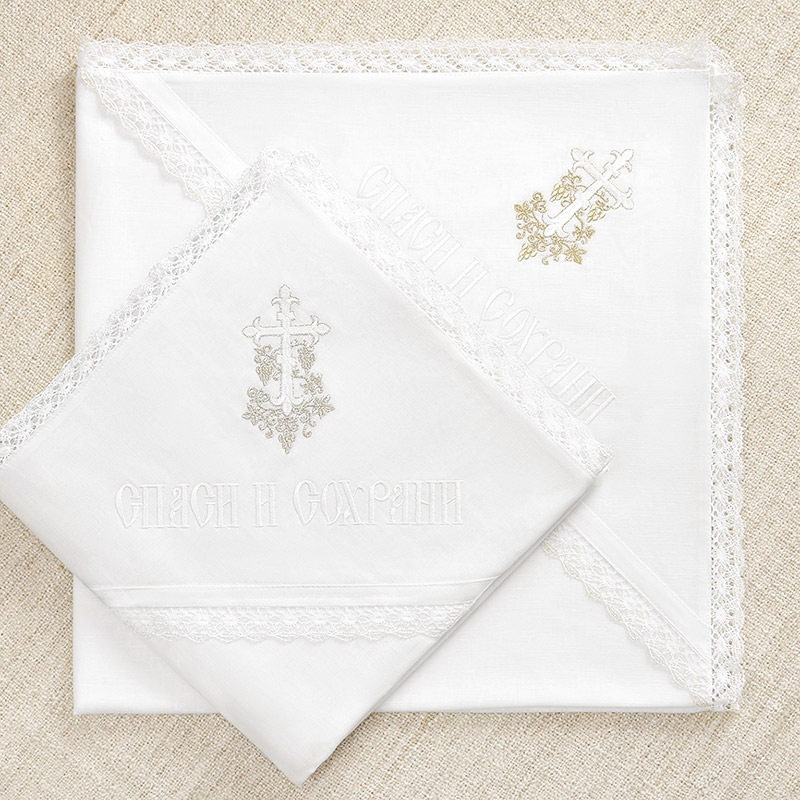 Теплая крыжма "Крестик с лозой кружевная"  фото 1