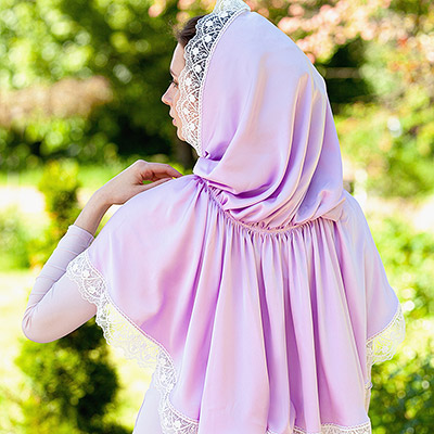 Фото товара "Церковная накидка с капюшоном "Лаванда"" из магазина ЛиноБамбино