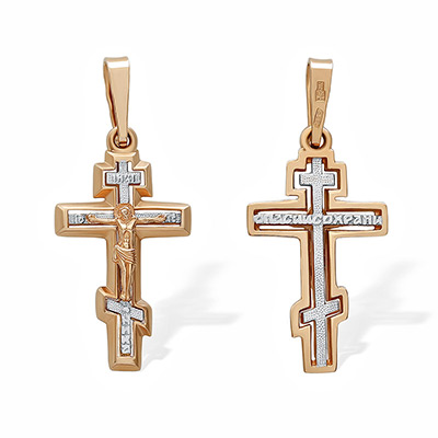 Золотой крестик 12141АКВ - миниатюра фотографии товара в каталоге ЛиноБамбино