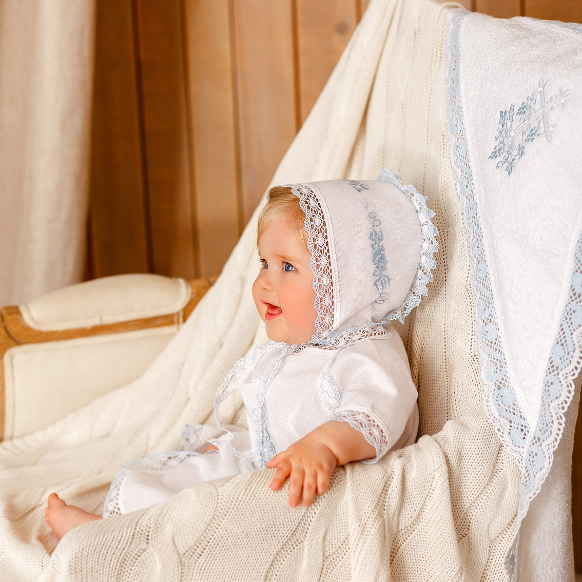 Кружевное полотенце с капюшоном "Крест с лозой" фото 6