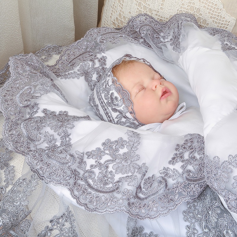 Комплект на выписку мальчика "Самия" серо-белый фото 4