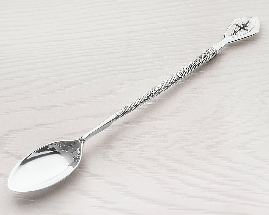 Серебряная ложка "Крест и молитва" фото 5