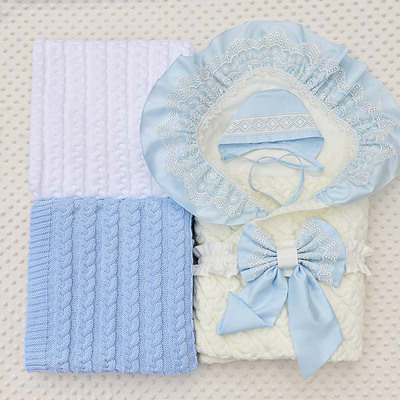 Комплект на выписку "Конфетти" голубой